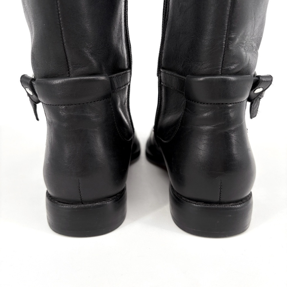 RALPH LAUREN Harlee Tall Black Leather Riding Boots Equestrian Knee High 6 - Picture 9 of 16